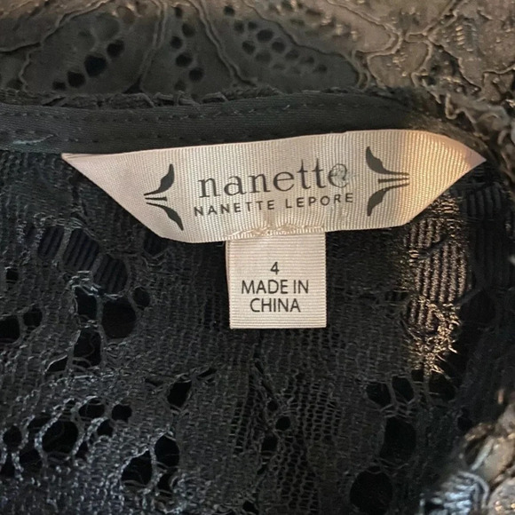 Nanette Lepore Black‎ Lace Dress Bell Sleeves Women’s Size 4 (NN17) - Picture 4 of 5